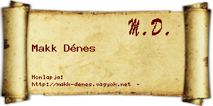 Makk Dénes névjegykártya